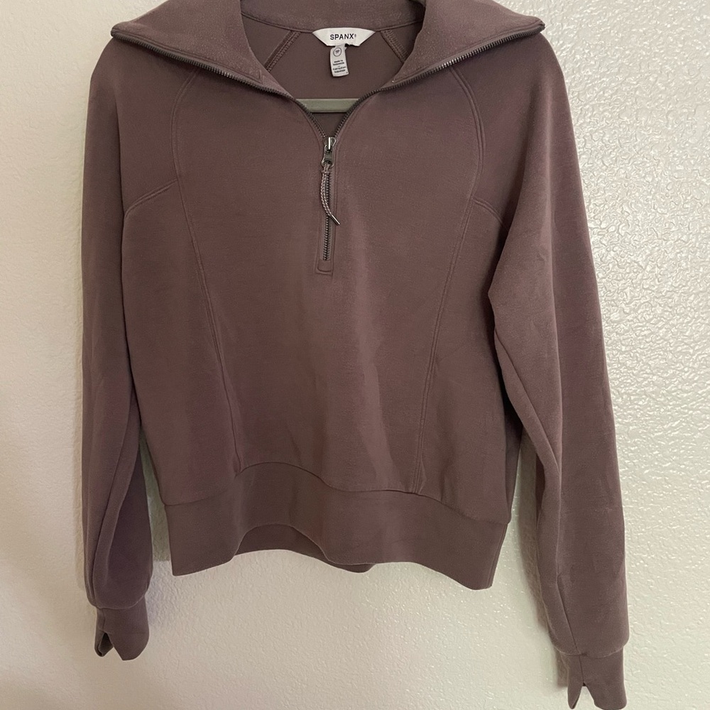 SPANX Taupe Cowl Neck Sweater